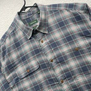 Orvis Button Down Shirt Mens XL Herringbone Plaid Active Fit Long Sleeve Chore
